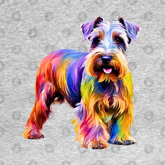 Pop-Art Cesky Terrier Impressionism by Doodle and Things